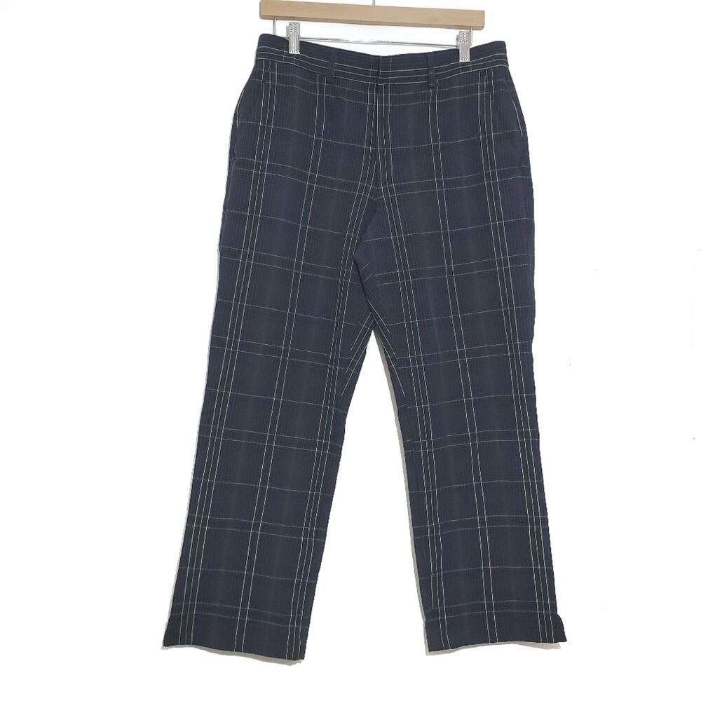 Under Armour | 34x29.5 Hemmed Storm Golf Plaid Pants with Bright Green Pattern
